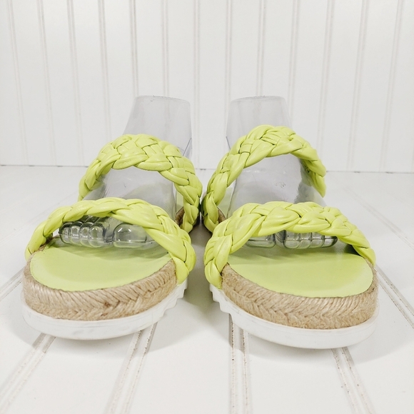 Marc Fisher LTD Jaimee Slip On Leather Green Summer Sandals A504 - Picture 4 of 13
